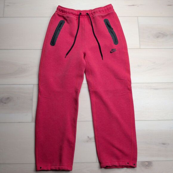 Nike Sportswear Tech Fleece Open-Hem Sweatpants Mens M Light University Red - Picture 1 of 13